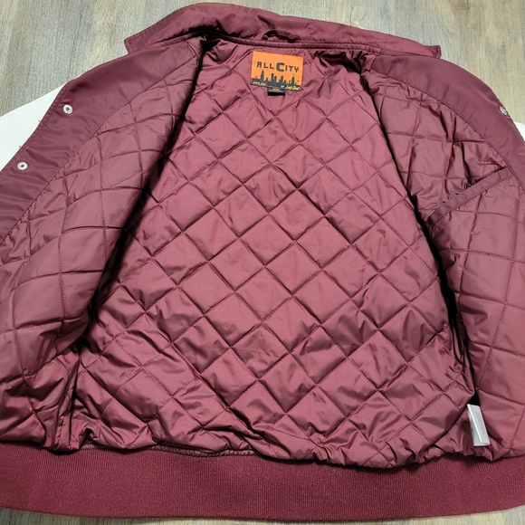 Just Don x ALL CITY Mens Snap Up Basketball Jacket Sz Medium Burgundy Ret $195 - Picture 9 of 14